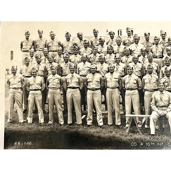 WWII Photo-Co A 10th Infantry-Camp Campbell Kentucky-1946-Panoramic-Yard Long - Picture 4 of 8